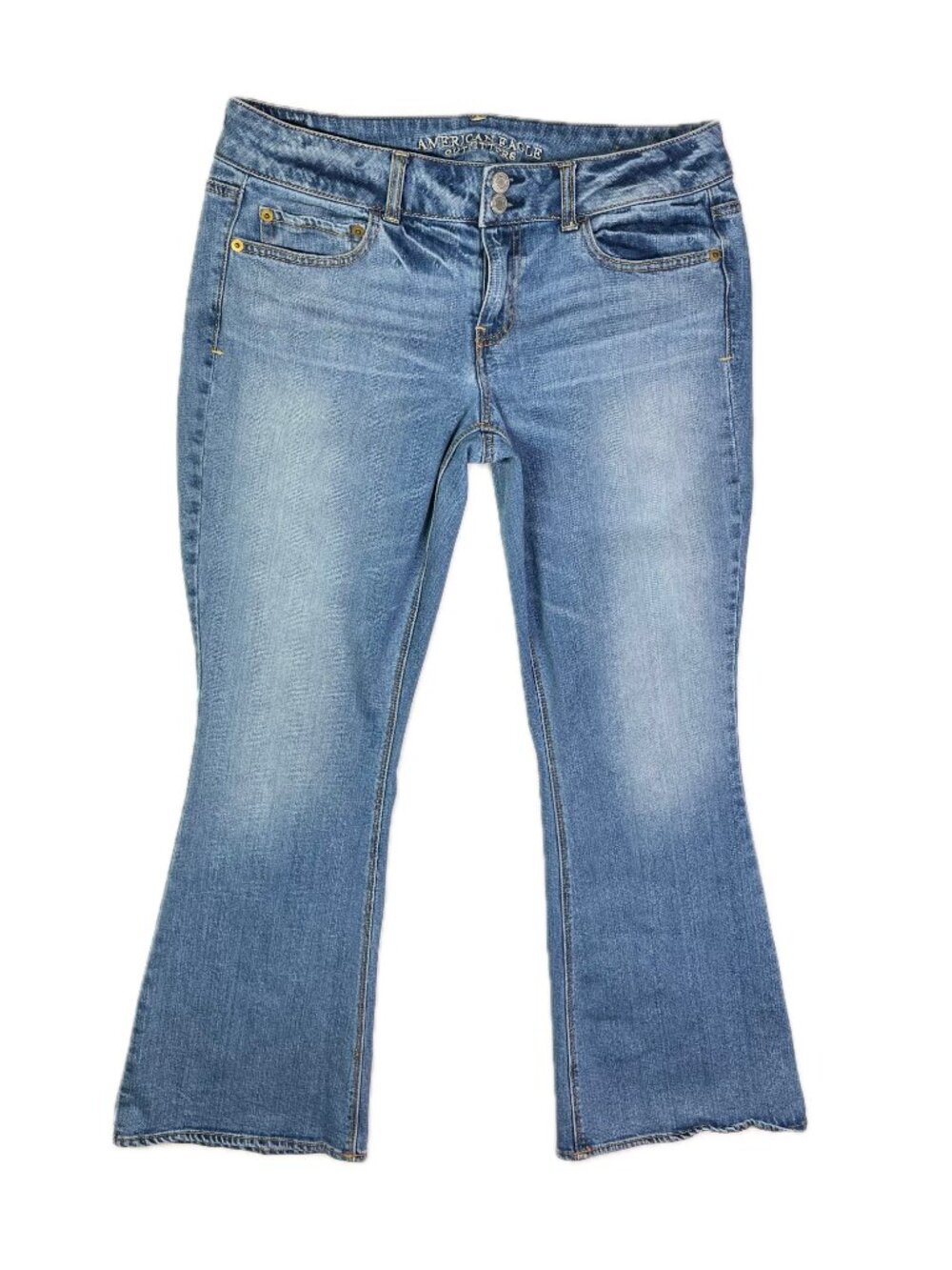 American Eagle Size 12 Short The Artist Low Rise Bootcut Blue Jeans